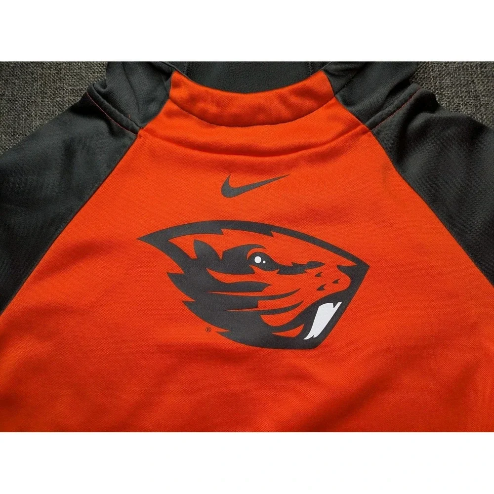 Nike Dri Fit Oregon State Beavers Boys M‎ Pullover Hoodie NCAA Orange & Black